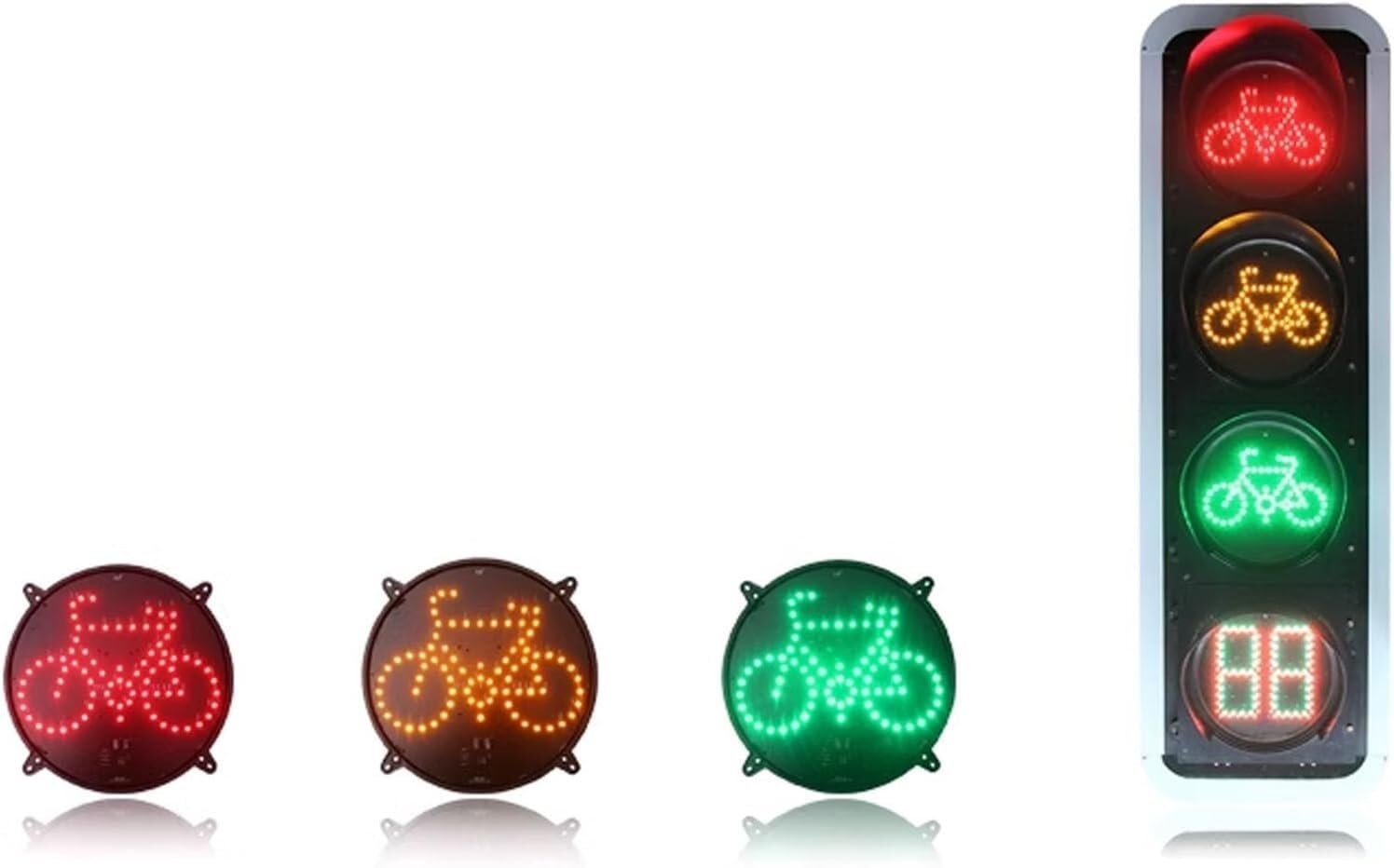 赤信号様用 Amazon.co.jp: LED 赤、黄、緑の自転車カウントダウン道路交通信号 300